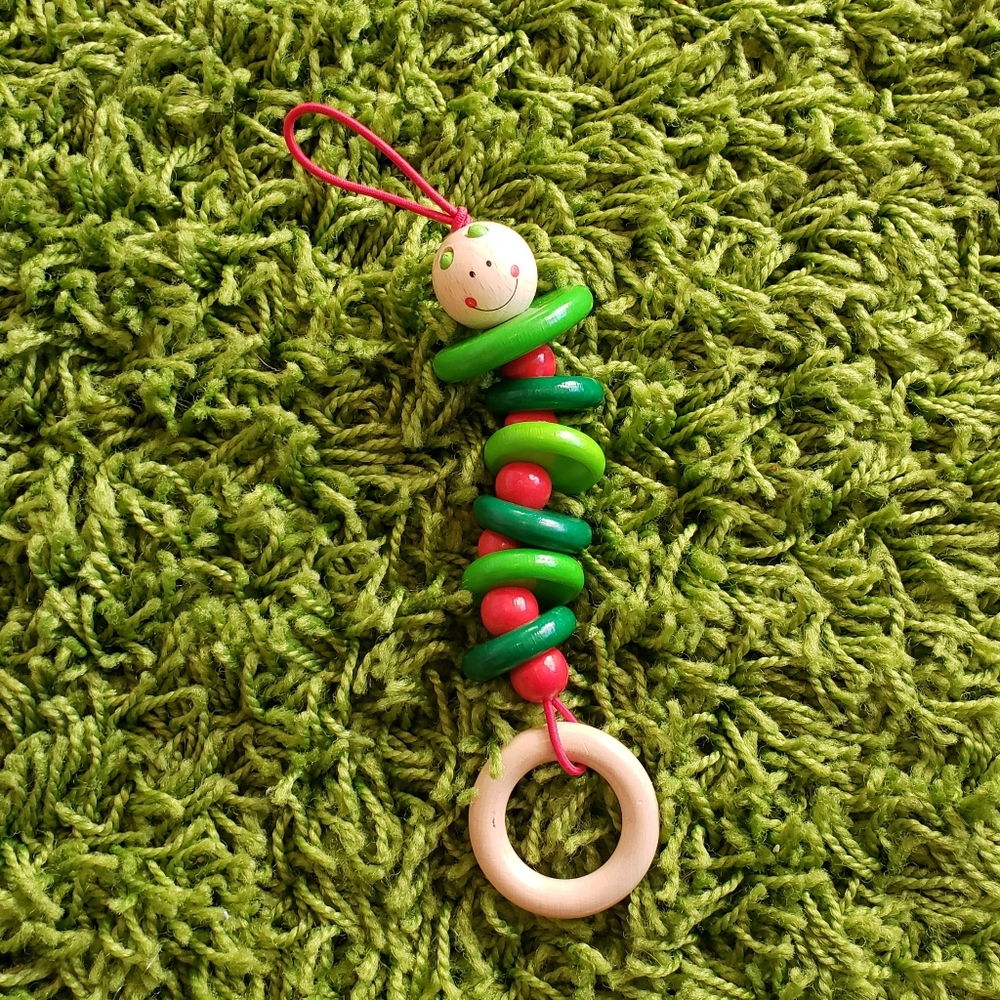 HABA Rattling Caterpillar Wooden Dangling Baby